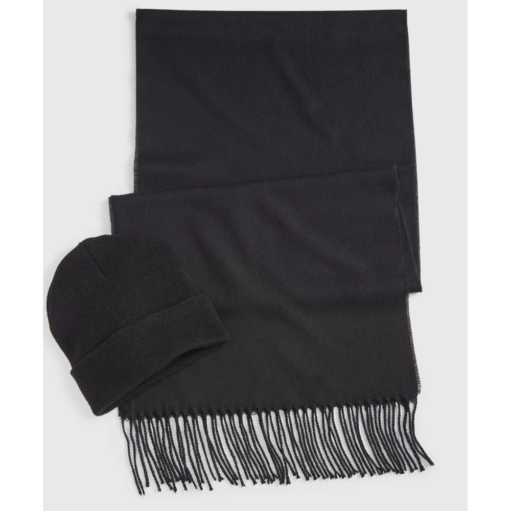 Club Room Men Beanie & Scarf Set Black One Size